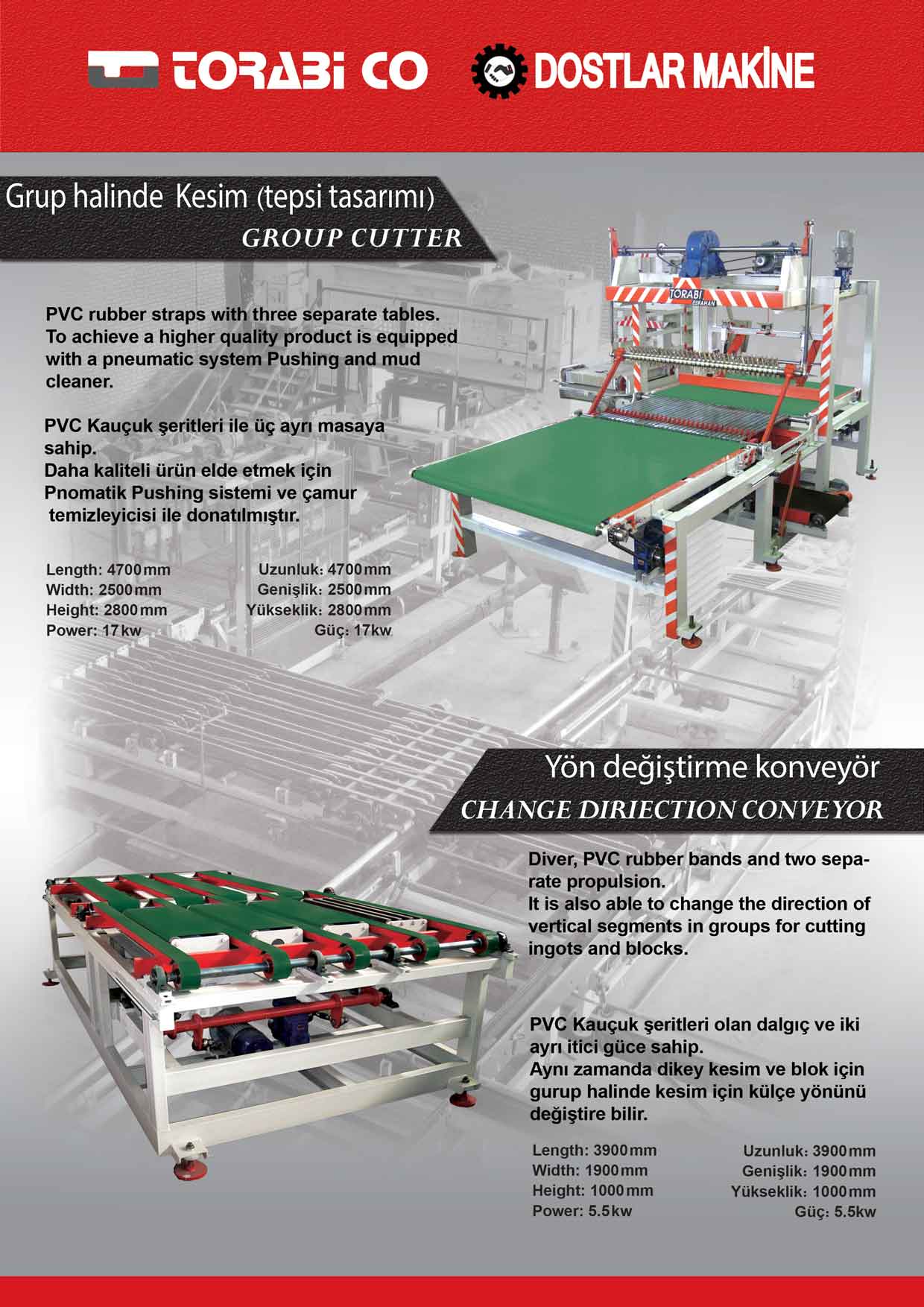 Group Cutter - Change Direction Conveyor